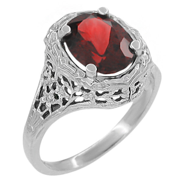 Vintage Garnet Ring - Antique Garnet Engagement Rings - Antique Garnet ...