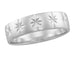 Engraved Radiating 8 Ray Starbursts 1950's Era Vintage Style Wide Wedding Band in White Gold - 6mm