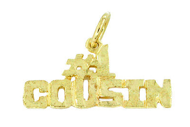 Sparkling #1 Cousin Charm in 14 Karat Gold