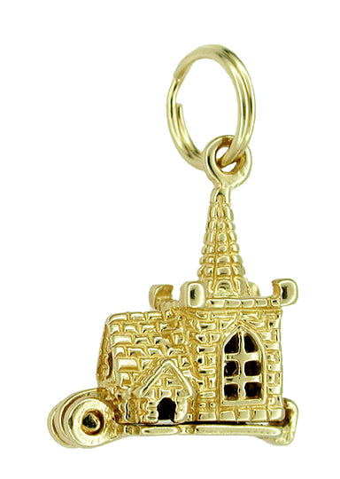 Vintage Style Movable Wiggling Fish Charm in 14 Karat Yellow Gold