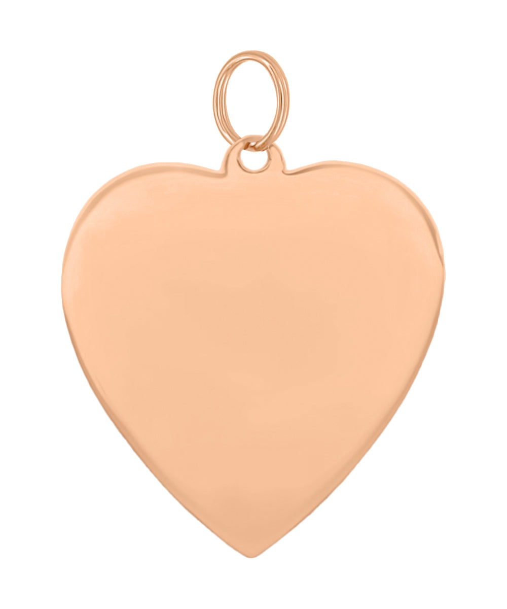 14k Rose Gold Engravable Heart Lock Pendant #106154 - Seattle