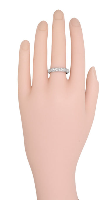 Harwinton Art Deco Platinum Filigree Diamond Antique Heirloom Wedding Ring - Size 9 1/2 - alternate view