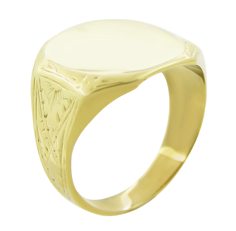 Stunning Yellow Gold GEJ Monogrammed Signet Ring