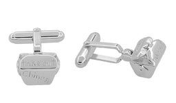 Chinese Take Out Box Cufflinks in Sterling Silver — Antique Jewelry Mall