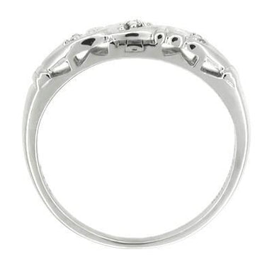Estate Art Deco Diamond Filigree Wedding Ring in 14 Karat White Gold - alternate view