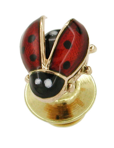  OLYCRAFT 12Pcs Ladybird Brooch Pin Golden Red Alloy