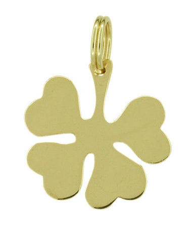 Lucky 4 Leaf Clover Charm in 14 Karat Gold - 1960's Vintage