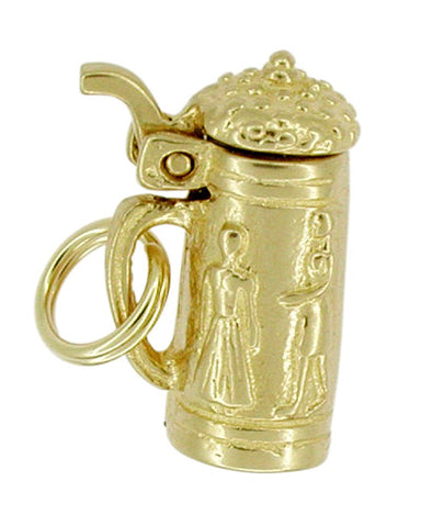 Movable Enchanting Beer Stein Charm in 14 Karat Gold - alternate view