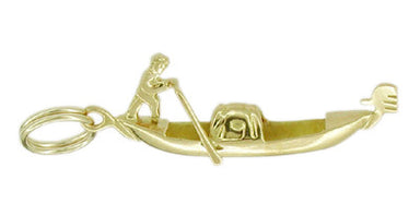 Italian Vintage Gondola Charm in 18 Karat Gold