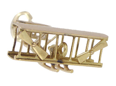 Double Engine Biplane Charm in 14 Karat Gold - alternate view