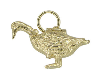 Movable Egg-Laying Duck Charm in 14 Karat Gold - alternate view