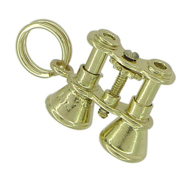 Moveable Binoculars Charm in 14 Karat Gold