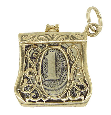 Mad Money Opening Purse Charm in 14 Karat White Gold - Movable Pendant