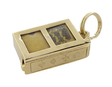 Opening Movable Deck of Cards Charm in 14 Karat Gold - alternate view