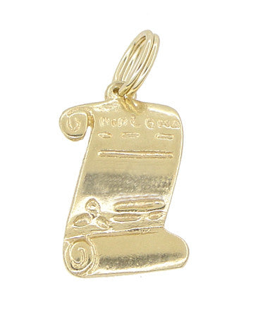 Vintage Diploma Pendant in 14 Karat Yellow Gold