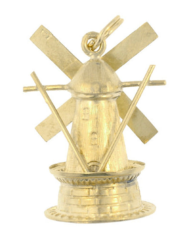 Movable Windmill Charm in 14 Karat Gold - alternate view