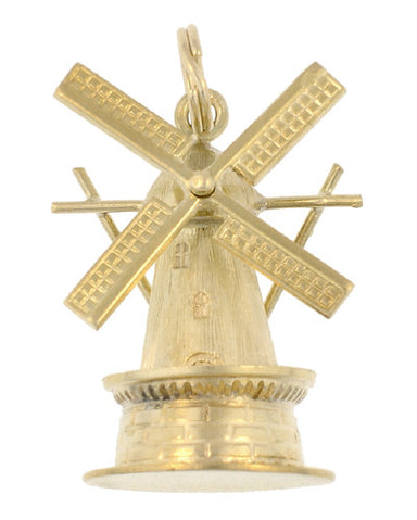 Movable Windmill Charm in 14 Karat Gold