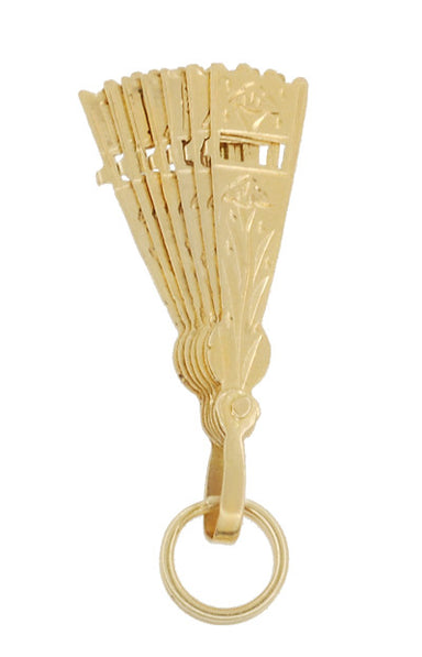 Moveable Espana Fan Charm in 18 Karat Gold - alternate view