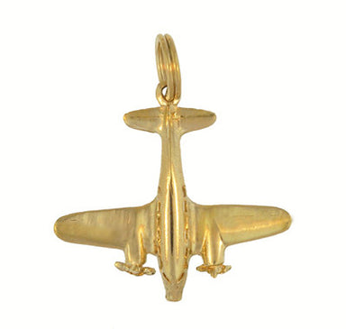 Vintage Propeller Airplane Charm in 14 Karat Yellow Gold - alternate view