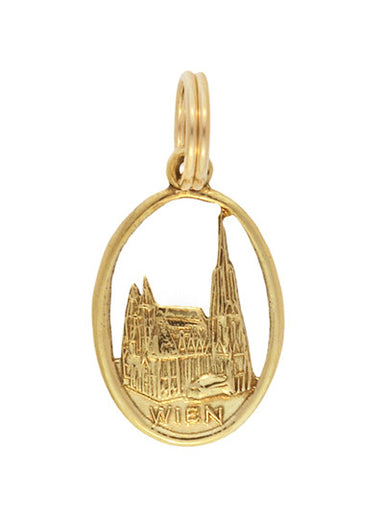 St. Stephens Cathedral in Wien Vienna Charm in 14 Karat Yellow Gold