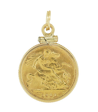Edwardian 1907 half sovereign coin pendant in gold