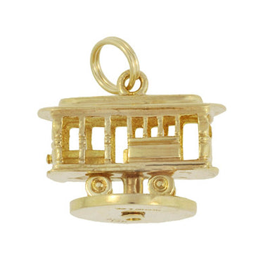 Moveable Vintage Tiffany and Co. Trolley Car Pendant Charm in 14 Karat Yellow Gold - alternate view