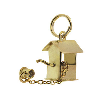 Movable Vintage Wishing Well Charm in 14 Karat Gold - alternate view