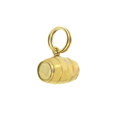 Three Dimensional Vintage Barrel Charm in 18 Karat Yellow Gold - alternate view