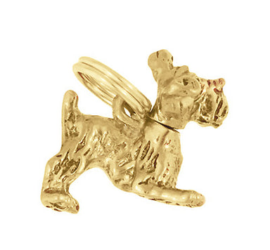 Moveable Schnauzer Charm in 14 Karat Yellow Gold - alternate view