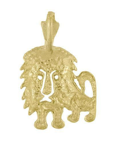 Lion Pendant Charm in 14 Karat Yellow Gold - alternate view