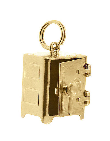 Moveable Safe Vault Charm in 14 Karat Yellow Gold - alternate view