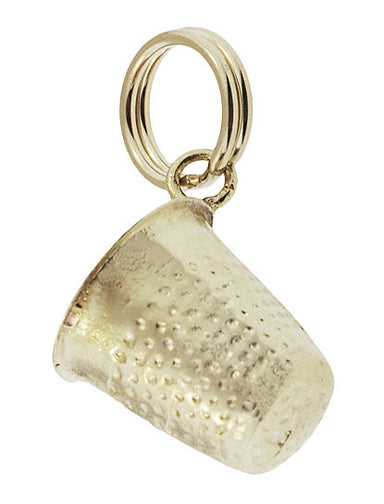 Thimble Charm Pendant in 14 Karat Yellow Gold - alternate view