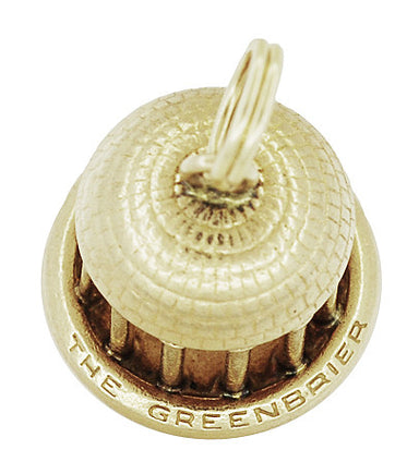 Vintage Greenbrier Springhouse Pendant Charm in 14 Karat Yellow Gold - alternate view