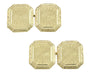 Vintage Art Deco Engraved Cufflinks in 14K Yellow Gold