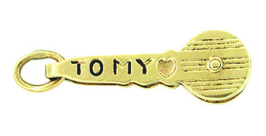 Key to My Heart Moveable Charm in 14 Karat Gold - alternate view