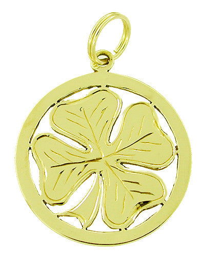 Four Leaf Clover 14k cheapest Yellow Gold Charm Pendant