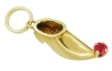 Magic Genie Clog Charm Set with Ruby in 18 Karat Gold