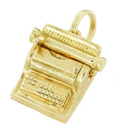 Movable Typewriter Charm in 14 Karat Gold - alternate view