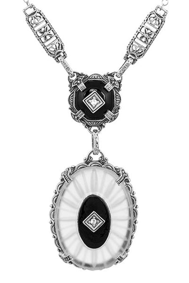 Silver Louis Vuitton Damier Black Necklace – Designer Revival