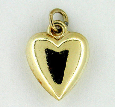 Puffed Heart Charm in 14 Karat Gold