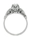 Retro Moderne Diamond Antique Engagement Ring in Platinum