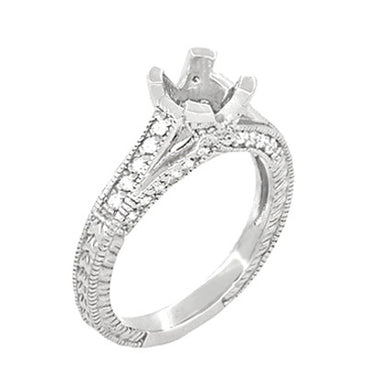 X & O Kisses 1/2 Carat Diamond Engagement Ring Setting in Platinum