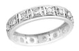 Berlin Art Deco Straightline Antique Platinum Diamond Wedding Band - Size 8.5