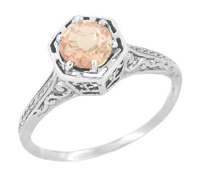 Hexagon morganite clearance ring