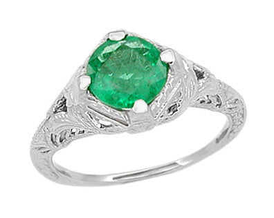 14k Emerald and Diamond Claddagh Ring