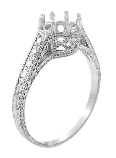 Diamond posey halo engagement ring in 14k white gold – Charles Babb Designs