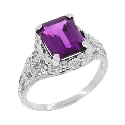 Buy Natural Amethyst Ring/ Size 11-sterling Silver/ Oval 3.32ct Purple  Amethyst, Floral Art Deco Edwardian Filigree in Stock Design70z Online in  India - Etsy