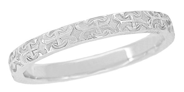 Offers 14k White Gold Etched Cross Ring Size 6.75