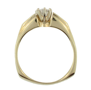 Estate Square Bottom Diamond Engagement Ring in 14 Karat Yellow Gold - alternate view