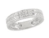 Men's 5mm Wide Vintage Engraved Wheat Art Deco Platinum Wedding Band Ring